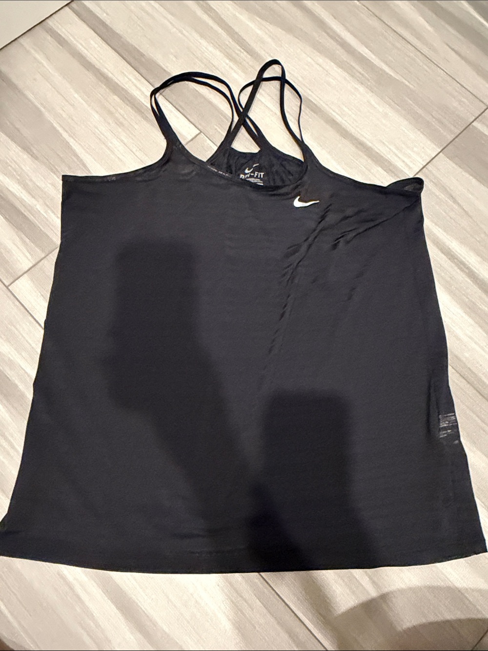 Nike Black Strappy sheer Dri-FIT Tank Top